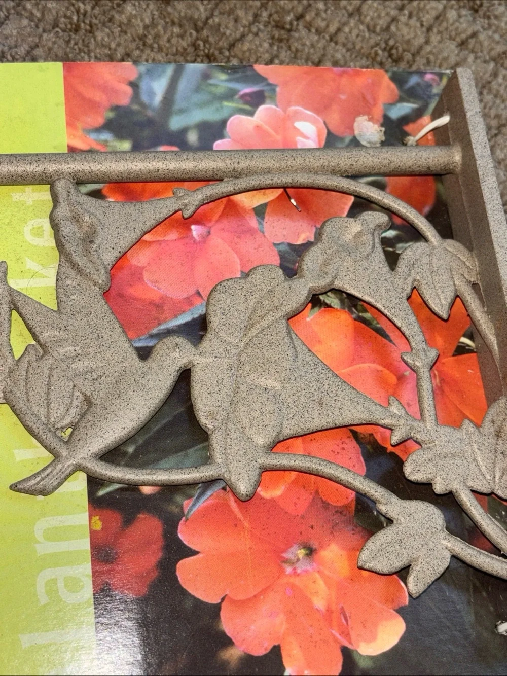 Vintage Brown Hummingbird Hanging Plant Bracket new cast aluminum